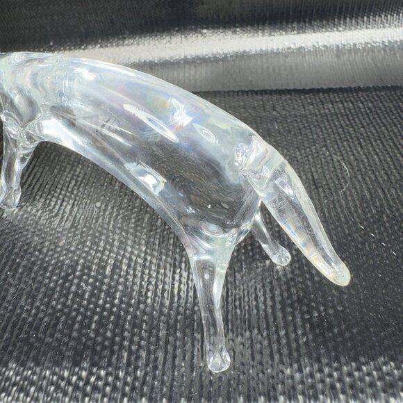 Vintage Clear Hand blown Art Glass Dachshund Wiener Dog Figurine Delicate Figure - Picture 4 of 11